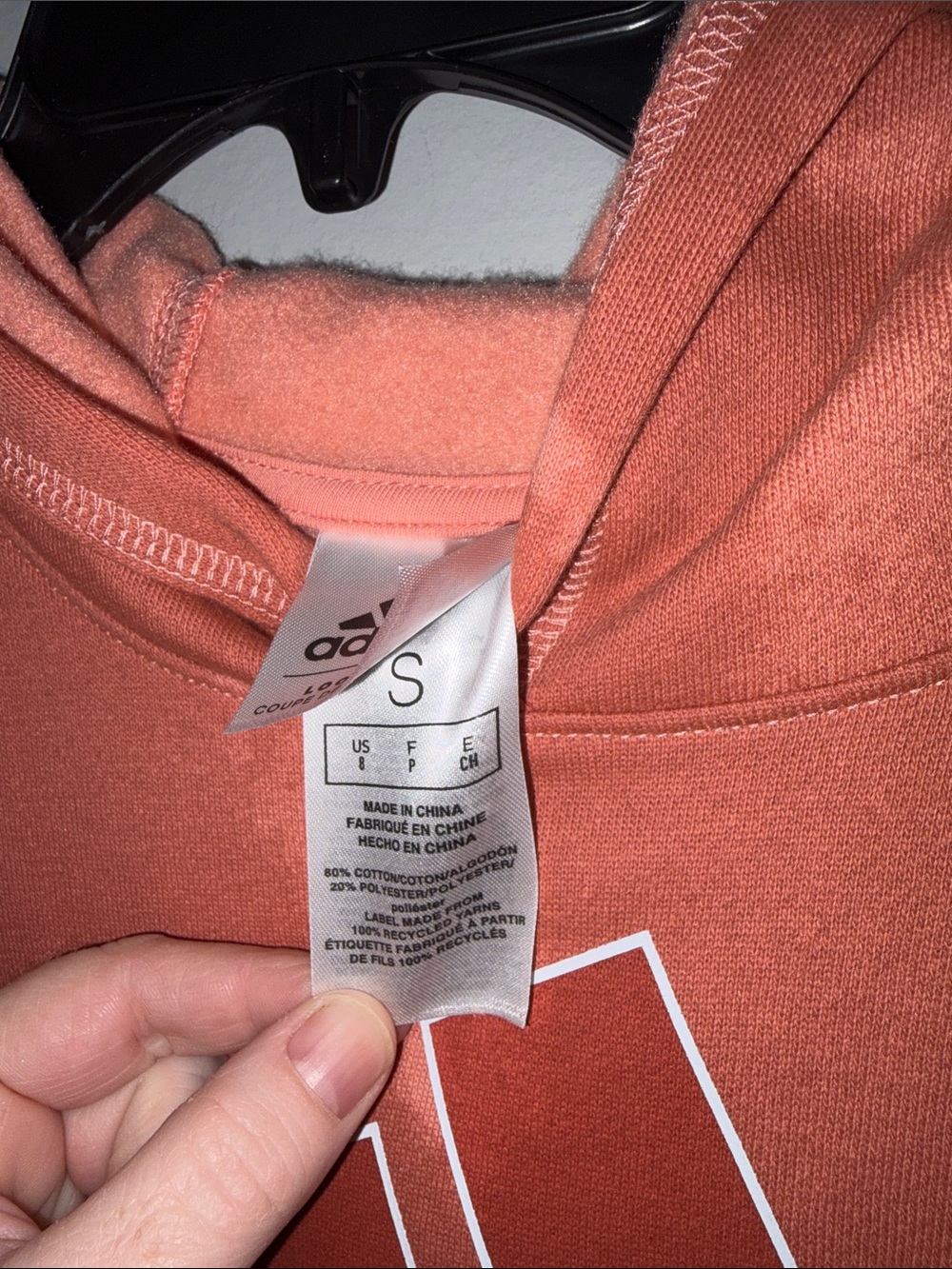 NWT adidas Kids Hoodie in Rust Orange Tie-Dye - Picture 4 of 5
